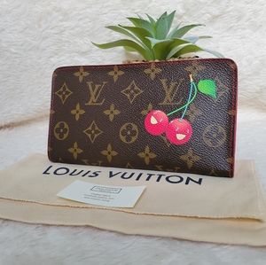 💕LIMITED Edition Louis Vuitton Porte-Monnaie Zippy Wallet Monogram Cerises